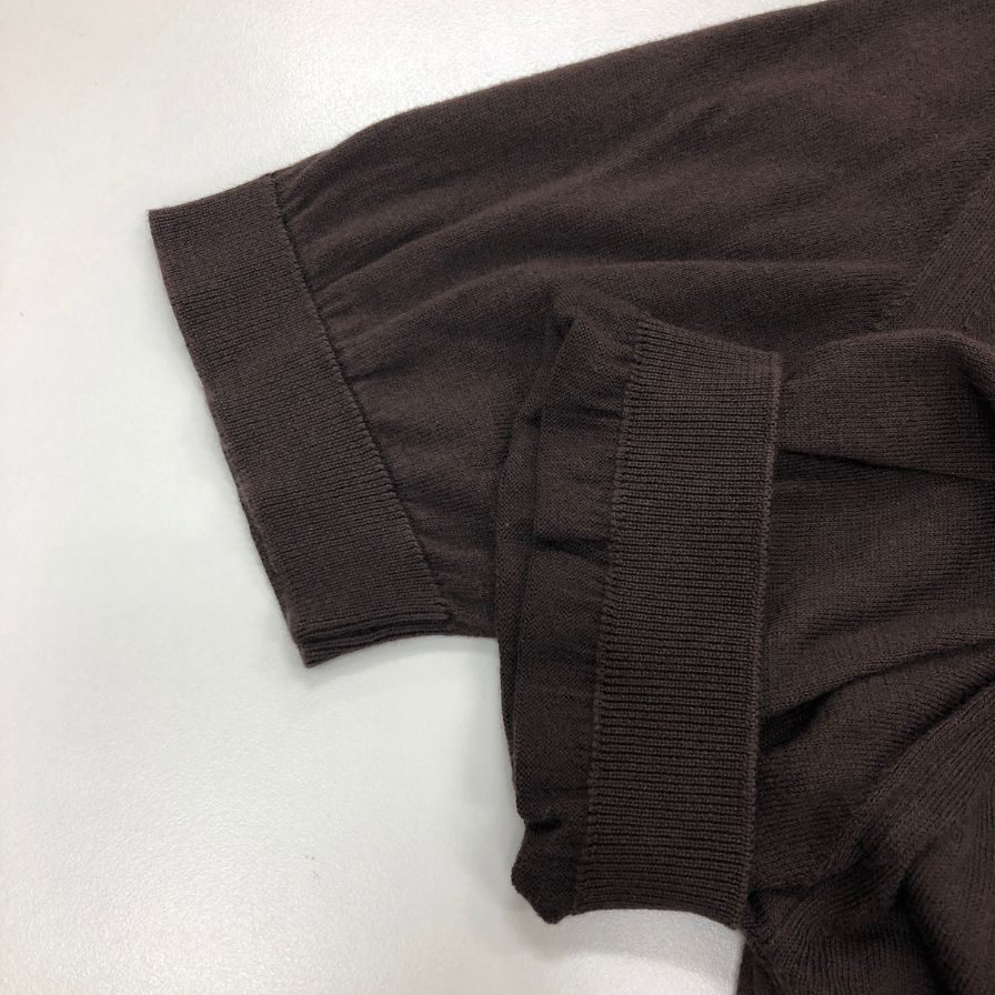 美品◆ジョンスメドレー ニットポロ メンズ サイズS ブラウン JOHN SMEDLEY 【AFB14】