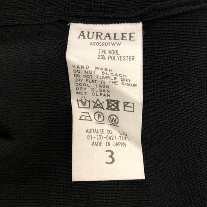 美品◆オーラリー ニット サマーニット Tシャツ 半袖 ウール ポリエステル ブラック系 サイズ3 メンズ AURALEE 【AFB40】