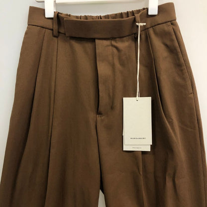 マーカウェア  A26A16PT01C ダブルプリーテッドセミイージートラウザーズ パンツ ブラウン ウィメンズ サイズ1 MARKAWARE 【AFB14】