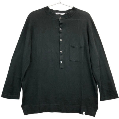 新品同様◆ジョンスメドレー ヘンリーネックニット 七分丈 30G ブラック  JOHN SMEDLEY 【AFB32】