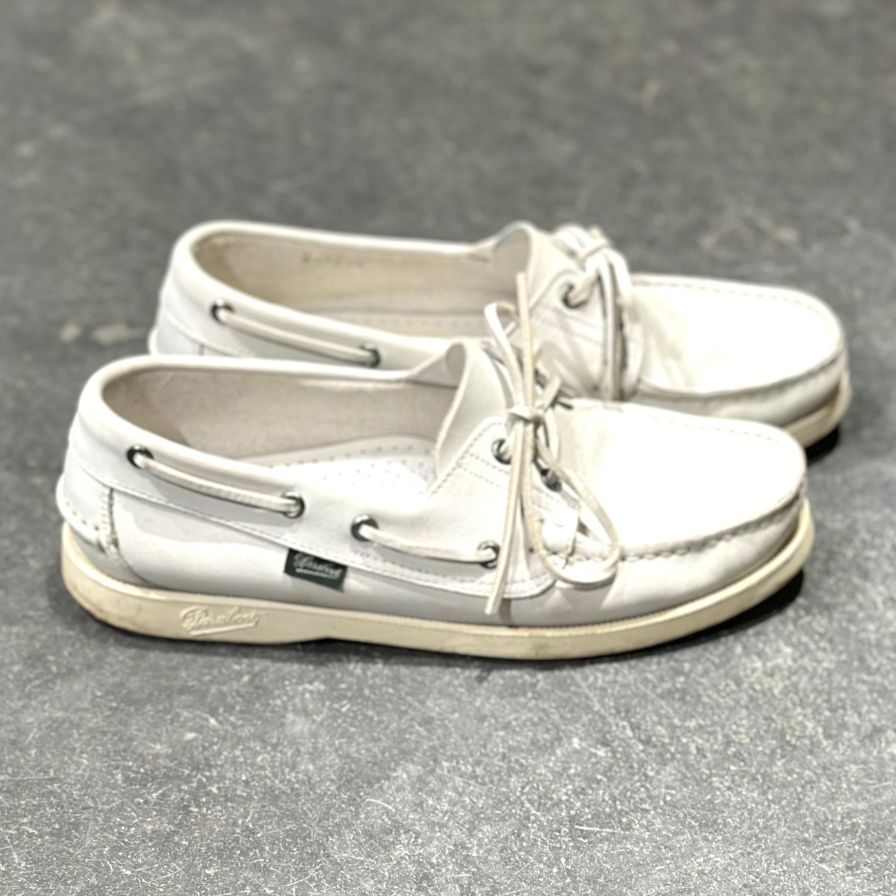 パラブーツ デッキシューズ バース ホワイト サイズ5.5 PARABOOT ビジネスシューズ 約24.0cm【LA】【中古】