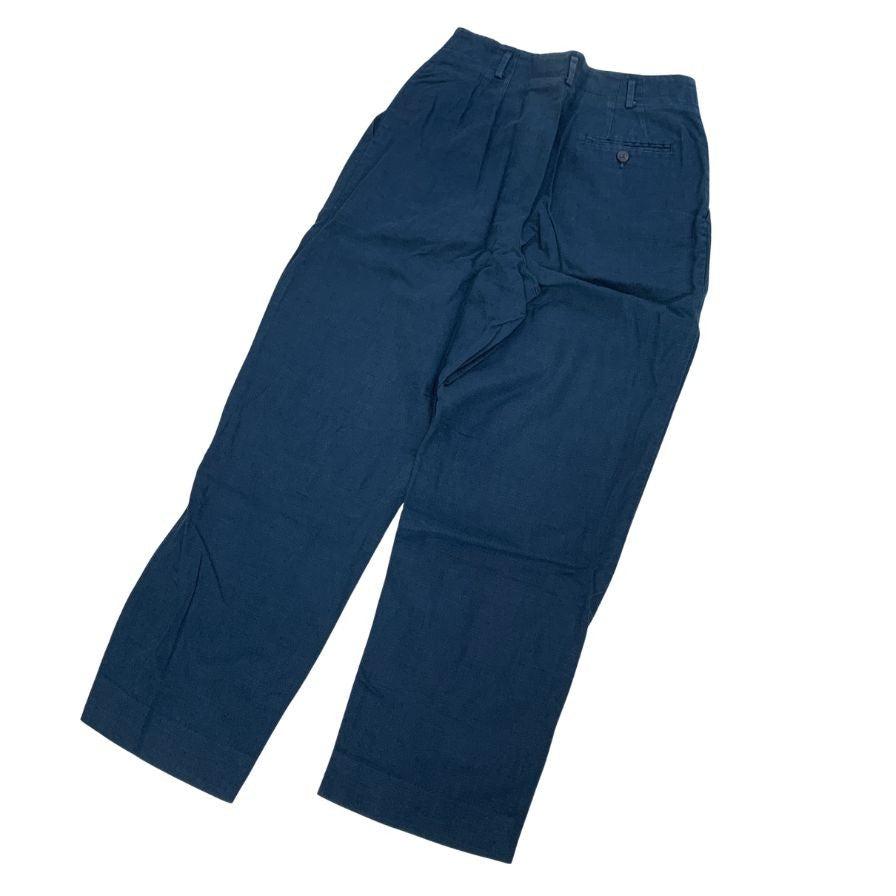 エルエルビーン パンツ ツータック コットン メンズ ネイビー サイズM相当  L.L.Bean 【AFB43】