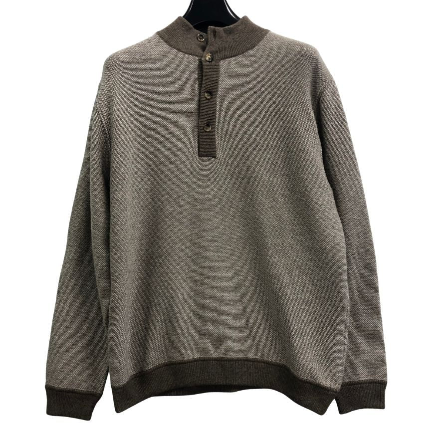 美品◆エルメネジルドゼニア ニットセーター ウール ハイネック ブラウン系 サイズ50 メンズ Ermenegildo Zegna 【AFA18】