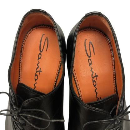 サントーニ レザーシューズ 16407 サイドレース レザー サイズ6.5 ブラック メンズ Santoni 約25.5cm【AFD15】