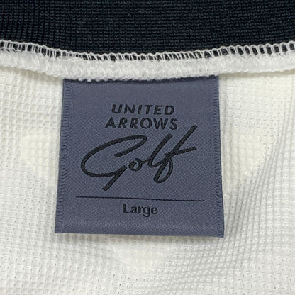 極美品◆ユナイテッドアローズ ゴルフ シャツ ホワイト モックネック メンズ サイズL UNITED ARROWS GOLF 【AFB45】