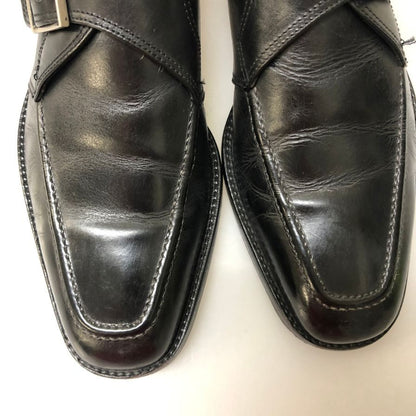 サルバトーレ フェラガモ シングルストラップ Uチップ ブラック サイズ6.5EE メンズ Salvatore Ferragamo 約24.5cm【AFC34】