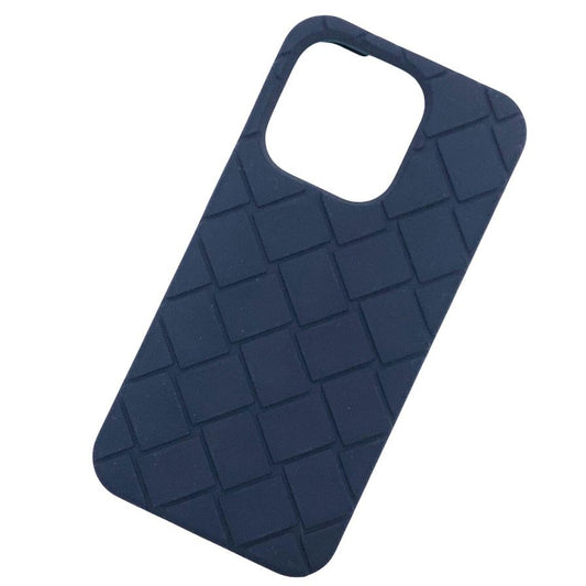 ボッテガヴェネタ iPhoneケース iPhone15Pro ラバー イントレチャート ネイビー系 BOTTEGA VENETA【AFI27】【中古】
