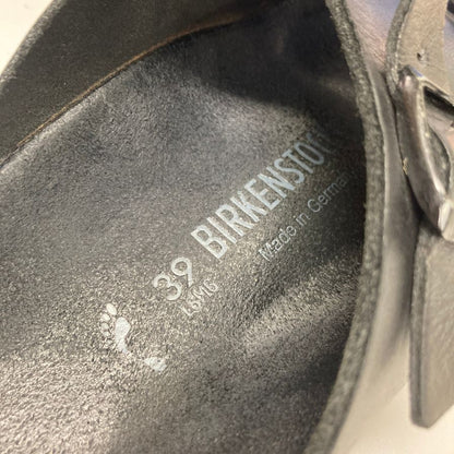 ビルケンシュトック サンダル ブラック レザー サイズ39 メンズ birkenstock 約25.0cm【PTM】