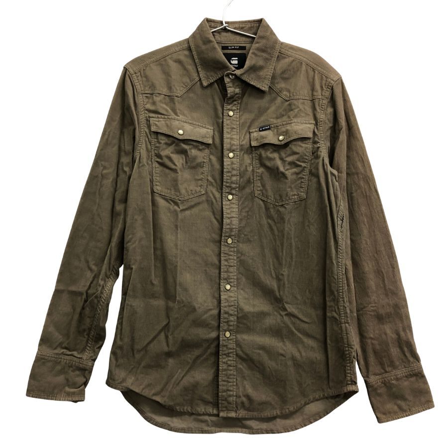 美品◆ジースター ロウ ウエスタンシャツ コーデュロイ メンズ ベージュ サイズS G-STAR RAW 【AFB29】