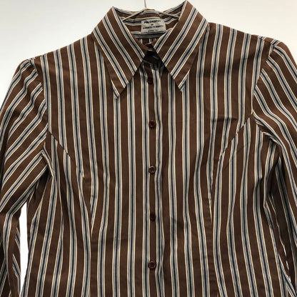 極美品◆フィロソフィーディアルベルタフェレッティ 長袖シャツ ストライプ レディース サイズI40 PHILOSOPHY di ALBERTA FERRETTI 【AFB39】