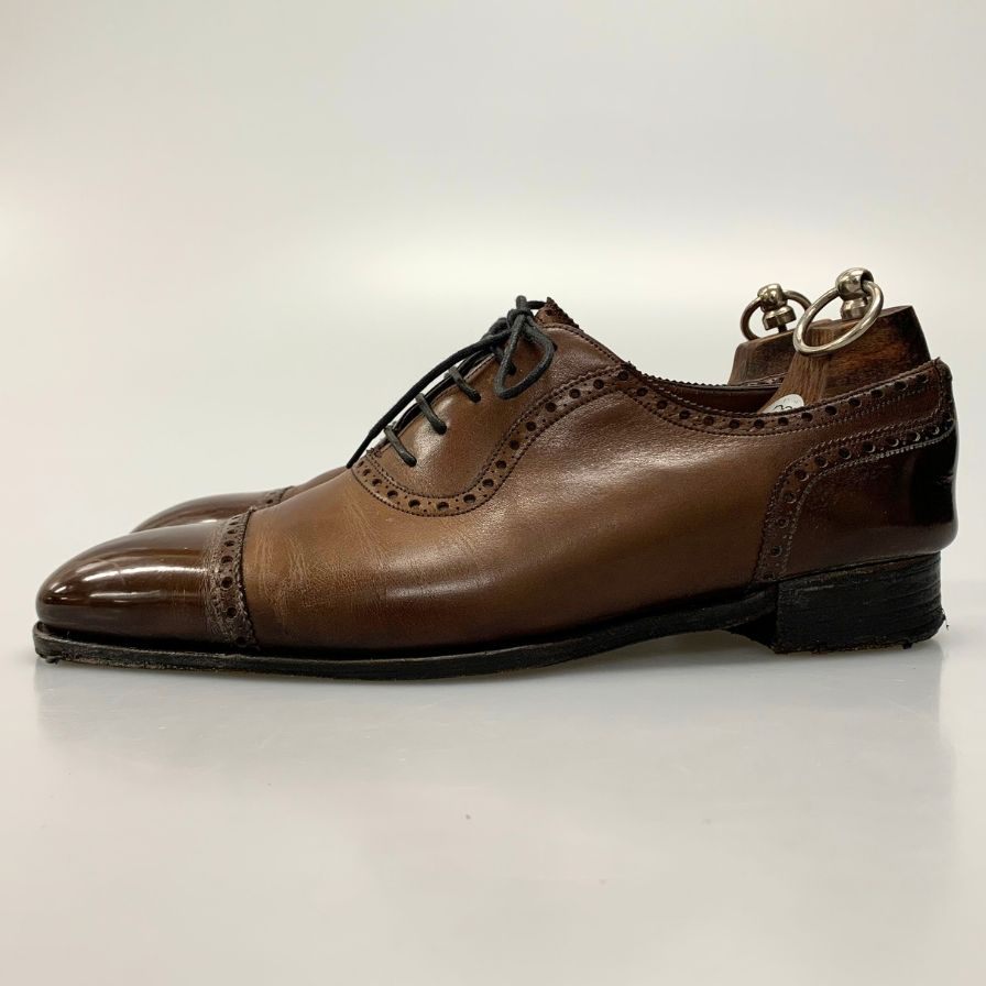 ガジアーノ&ガーリング ビジネスシューズ ブラウン サイズ8E メンズ 革靴 セミブローグ GAZIANO&GIRLING ビジネスシューズ 約26.5cm【LA】【中古】