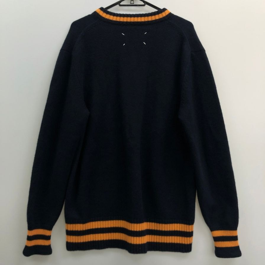 美品◆メゾン マルジェラ チルデンニット 21AW ネイビー メンズ サイズS Maison Margiela 【AFB3】