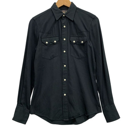 美品◆ダブルアールエル ラルフローレン ウエスタンシャツ スナップボタン レーヨン ブラック メンズ サイズ2 RRL RALPH LAUREN 【AFB27】