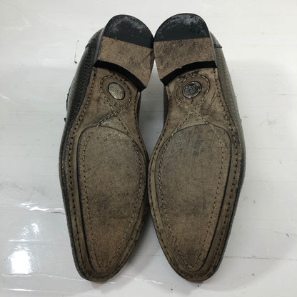 ドルチェ＆ガッパーナ ローファー CA1649 5378 レザー シルバー サイズ7 メンズ DOLCE&GABBANA 約26.0cm【AFC35】
