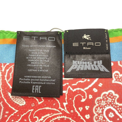 エトロ スカーフ ハンカチ カンフーパンダ レッド系 ETRO【AFI10】