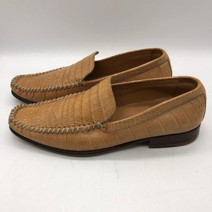 ジョルジオ アルマーニ スリッポン クロコ型押し ライトブラウン メンズ サイズ40.5 Giorgio Armani 約25.5cm【AFC43】