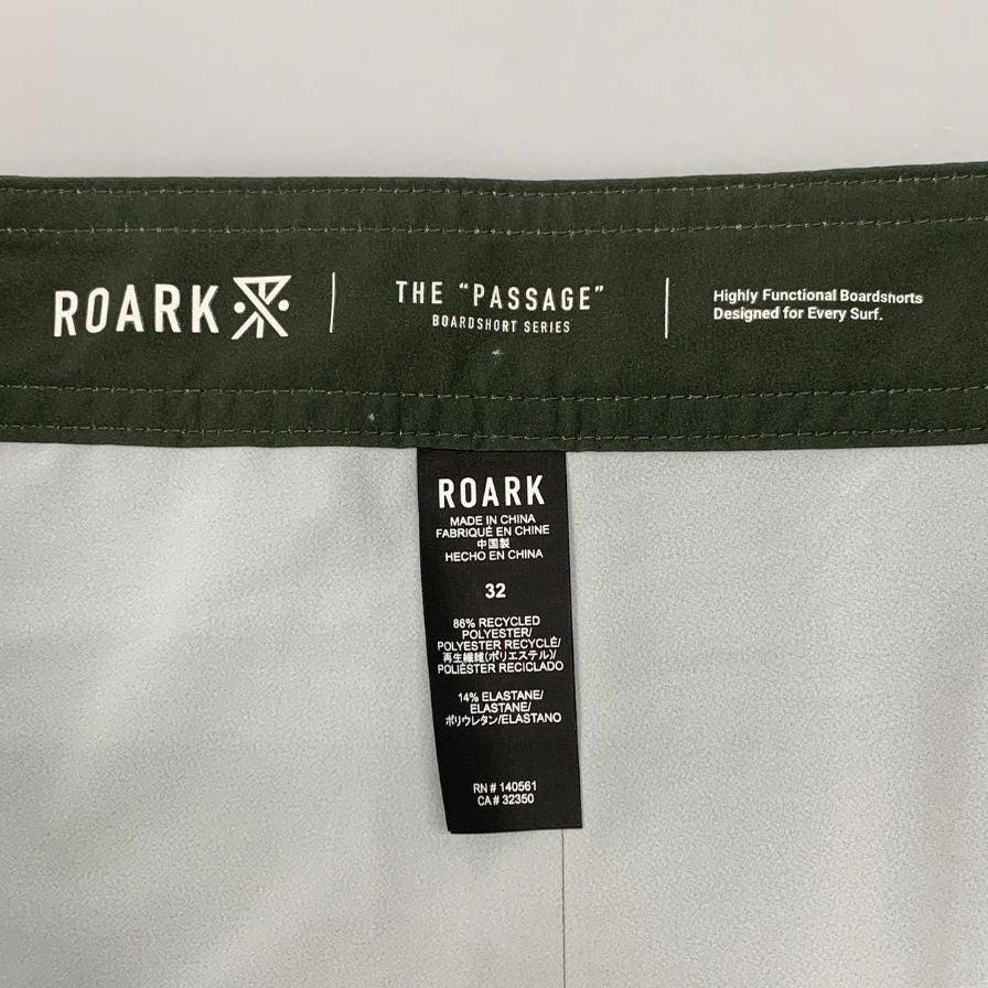 ロアーク ショーツ ハーフパンツ スイムショーツ 水陸両用 グリーン系 総柄 メンズ サイズ32 ROARK 【AFB36】