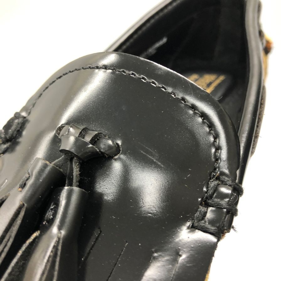 ジーエイチバス ローファー ウィージャンズ タッセル レオパード サイズ4.5 ブラック系 G.H.Bass&Co. WEEJUNS LARSON 約23.5cm【AFD1】