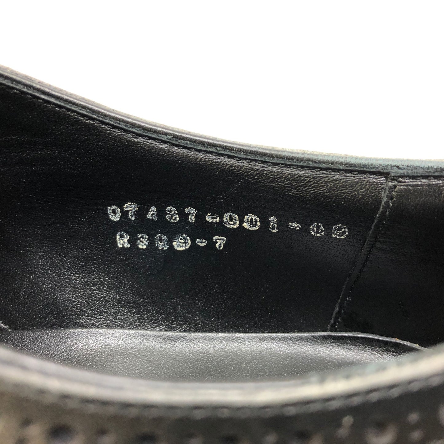 三陽山長 レザーシューズ 寿之介 セミブローグ  R309 カーフ ブラック  サイズ7 SANYO YAMACHO 約25.5cm【AFC44-2】