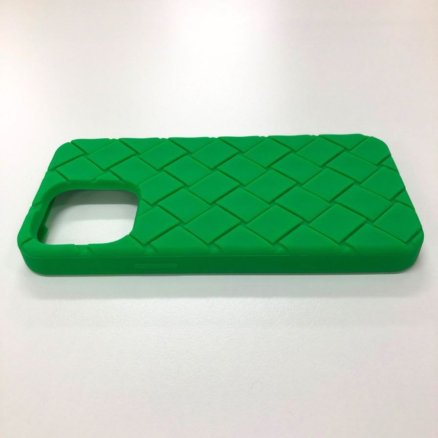 ボッテガヴェネタ iPhoneケース iPhone15ProMAX ラバー イントレチャート ライトグリーン系 BOTTEGA VENETA【AFI18-3】【中古】