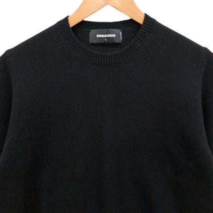 極美品◆ディースクエアード トップス セーター ウール100% レディース サイズL ブラック S72HA0571 S15410 DSQUARED2 【AFB8】