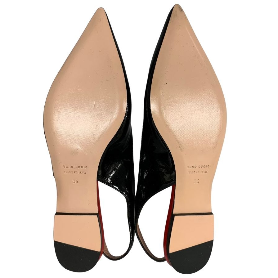 レッド ヴァレンティノ フラットシューズ サンダル ストロベリーモチーフ レディース サイズ36 ブラック RED VALENTINO 約22.5cm【AFC42】