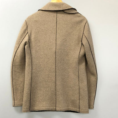 美品◆ジョルジオアルマーニ コート ダブルフェイス ウール Pコート ベージュ ブラウン サイズ48 メンズ GIORGIO ARMANI 【AFA15】