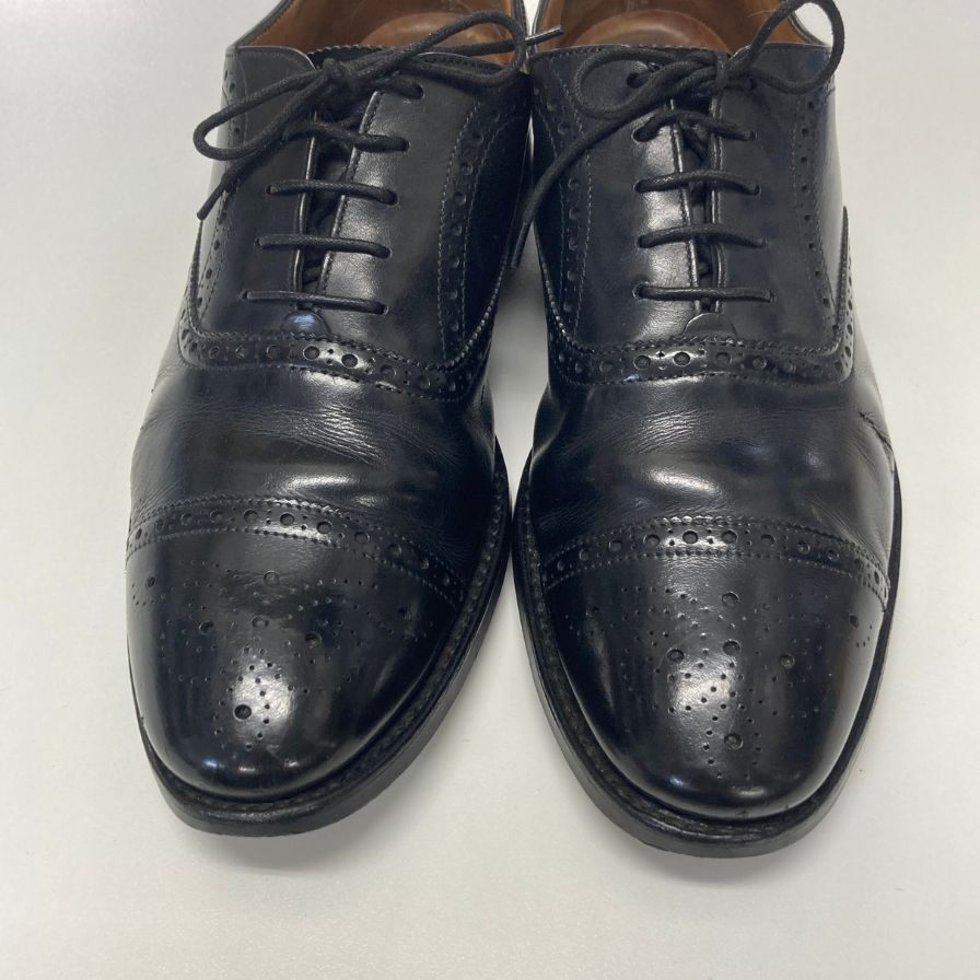 ロイドフットウェア レザーシューズ セミブローグ ブラック カーフ サイズUK7E メンズ Lloyd Footwea 約25.0cm【AFC35】