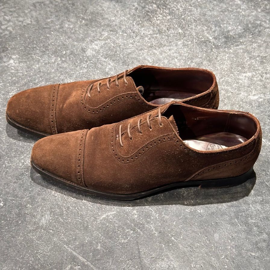 クロケット&ジョーンズ レザーシューズ アルバニー アデレード スエード  ブラウン メンズ サイズUK8D Crockett&Jones ビジネスシューズ 約26.5cm【LA】【中古】