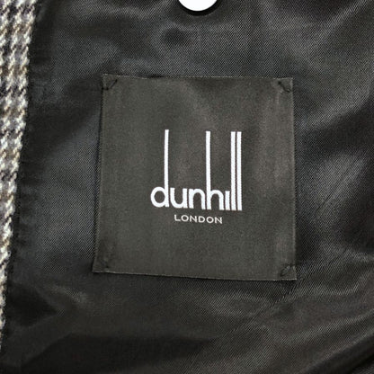 極美品◆ダンヒル ロンドン メンズ チェスターコート ウール100% イタリア製  グレー チェック サイズ52 dunhill london 【AFB42】