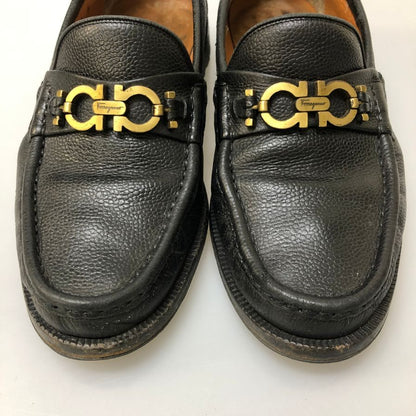 フェラガモ ビットローファー グレインレザー ガンチーニ金具 メンズ サイズ6EE ブラック Ferragamo 約24.5cm【AFC8】