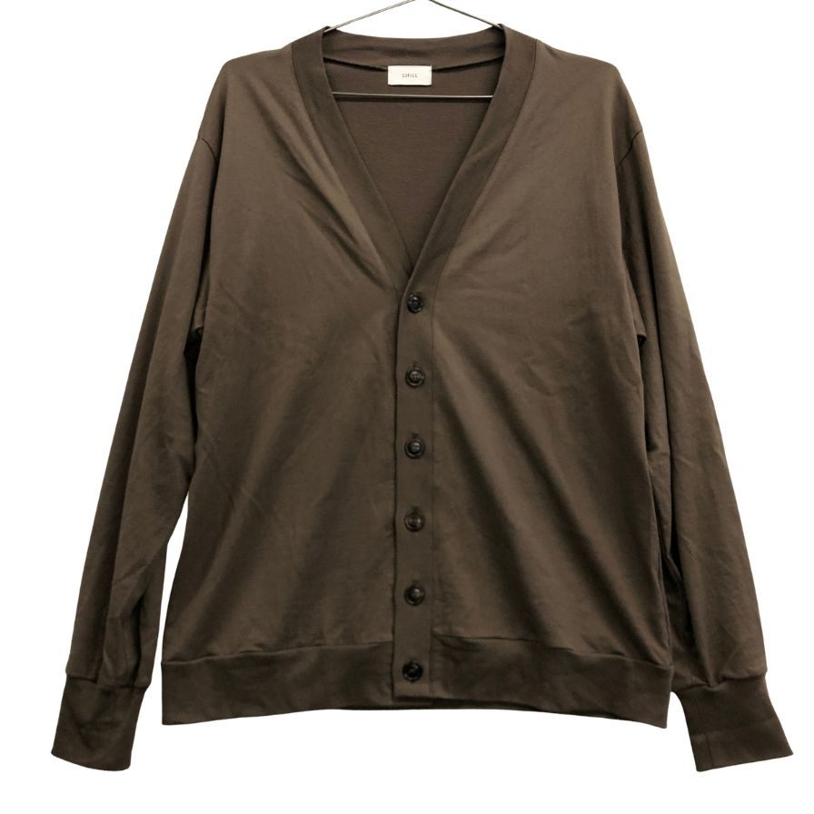 美品◆リフィル カーディガン COTTONY BASIC CARDIGAN Vネック ブラウン サイズ02 メンズ LIFiLL 【AFB38】