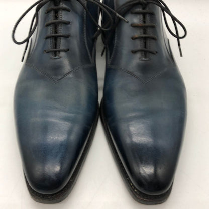 ナポリターノ カーフレザー プレーントゥ レースアップシューズ メンズ サイズ6.5 ネイビー Napolitano 約25.0cm【AFD15】