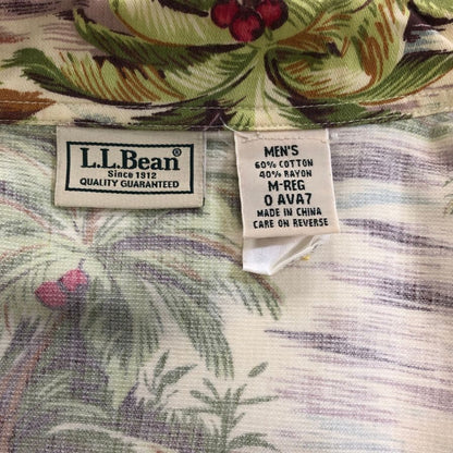 極美品◆エルエルビーン アロハシャツ 総柄 メンズ サイズM  L.L.Bean 【AFB15】