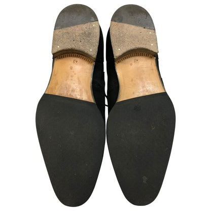 ヒデタカフカヤ トゥモローランド レザーシューズ パンチドキャップトゥ スエード ブラック  サイズ40 Hidetaka Fukaya TOMORROWLAND 約25.5cm【AFC34】