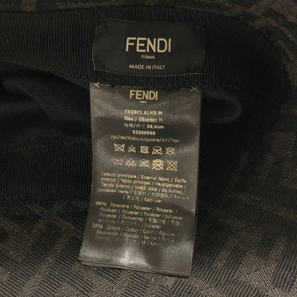 フェンディ バケットハット ズッカ FXQ801 ポリエステル ブラウン メンズ サイズM モノグラム FENDI BUCKET HAT