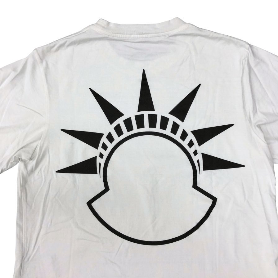 中古◆モンクレール アリシアキーズ Tシャツ バックプリント ユニセックス サイズ2 ホワイト Moncler×Alicia Keys 【AFB38】