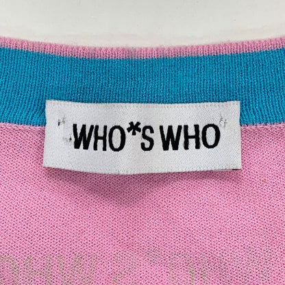 極美品◆フーズフー レディース カーディガン サイズ不明 ピンク WHO*S WHO 【AFB15】