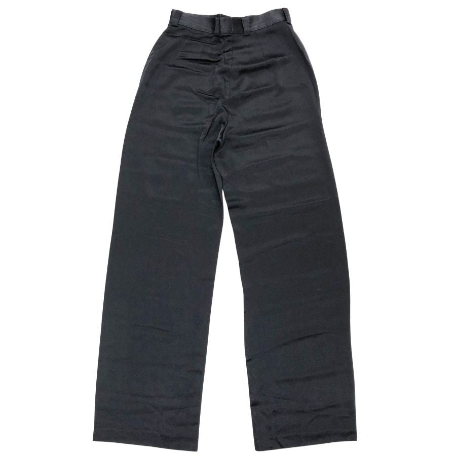 ジョルジオアルマーニ パンツ ボタンフライ ブラック シルク レディース サイズ38 GIORGIO ARMANI 【AFB12】