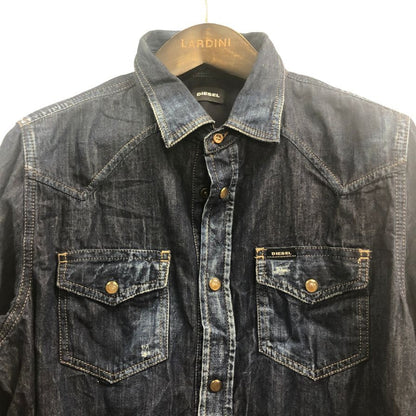 極美品◆ディーゼル デニムシャツ ダークインディゴ サイズM スリムフィット DIESEL 【AFB3】