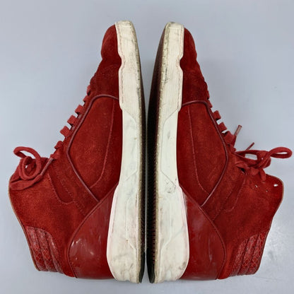 グッチ ハイカットスニーカー インターロッキングG スエード レッド メンズ サイズ9.5 295322 GUCCI 約28.0cm【AFC44】