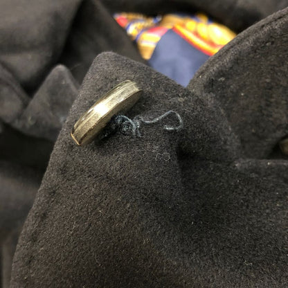 中古◆ヘルノ フード付き ウールロングコート ブラック サイズ44 レディース 裏地スカーフ柄 イタリア製 HERNO 【AFA4】