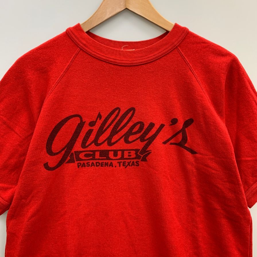 中古◆パールダイバー スポーツウェア スウェットリブ 半袖 セットインスリーブ  日本製 オールドヴィンテージスタイル メンズ サイズM レッド PEARL DIVER SPORTS WEAR 【AFB21】