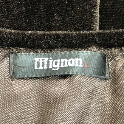 美品◆ミニョン シャツ レディース オフショル ブラウン サイズL Mignon 【AFB11】