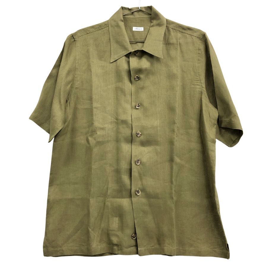 極美品◆オリアン 半袖シャツ カーキ メンズ サイズL ORIAN 【AFB37】