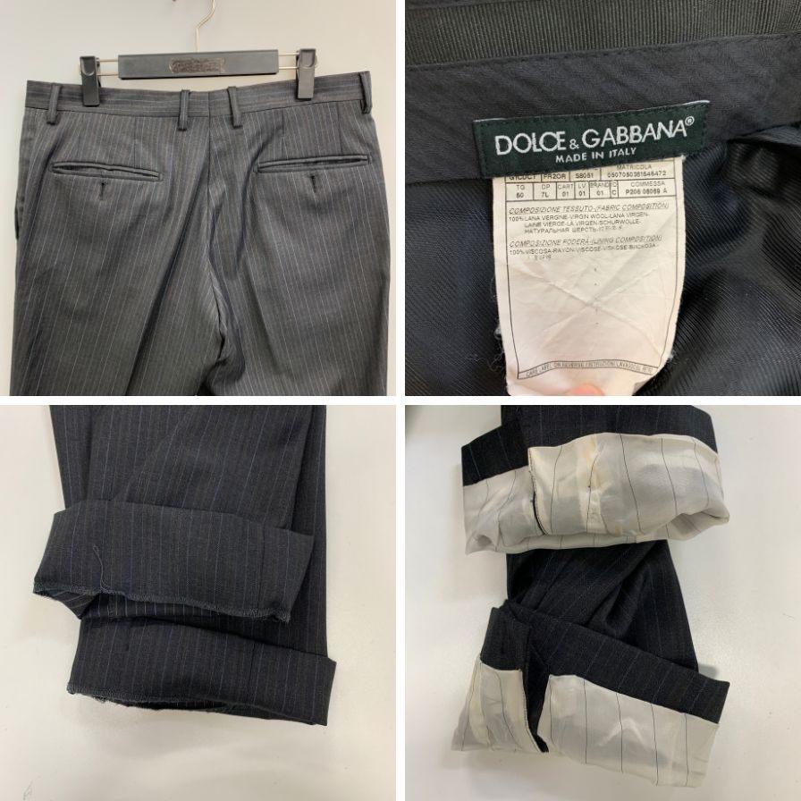 ドルチェ＆ガッバーナ スーツ 2B センターベント ストライプ ブラック メンズ サイズ50 DOLCE&GABBANA【AFB42】