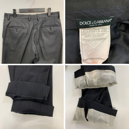 ドルチェ＆ガッバーナ スーツ 2B センターベント ストライプ ブラック メンズ サイズ50 DOLCE&GABBANA【AFB42】