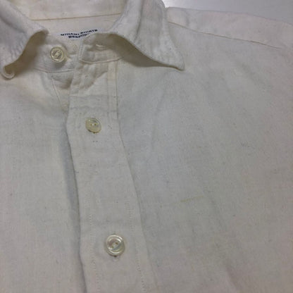 中古◆ミナミシャツ オーダー シャツ プルオーバー リネン100% メンズ サイズ不明 ホワイト MINAMI SHIRTS BESPOKE 【AFB6】