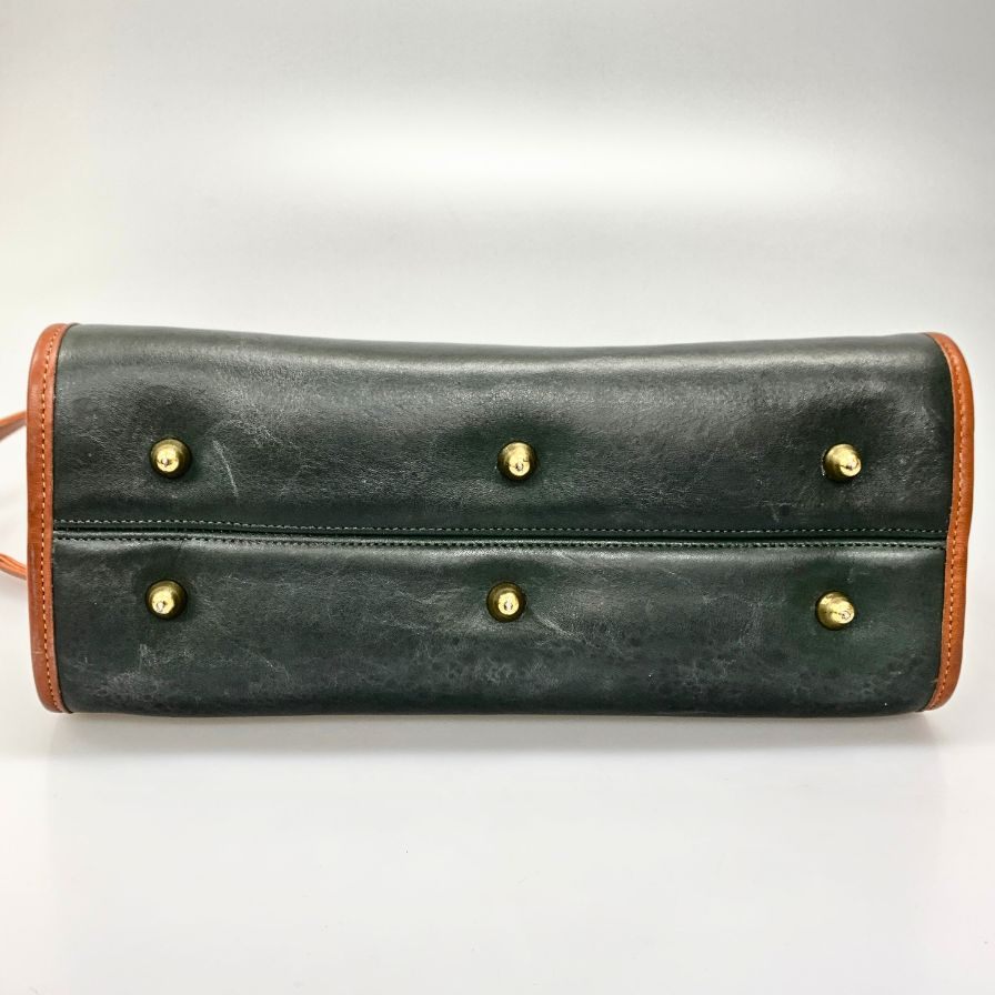 コーチ ハンドバッグ ショルダーバッグ オールドコーチ 2WAY レザー ブラウン×グリーン COACH【AFE9】