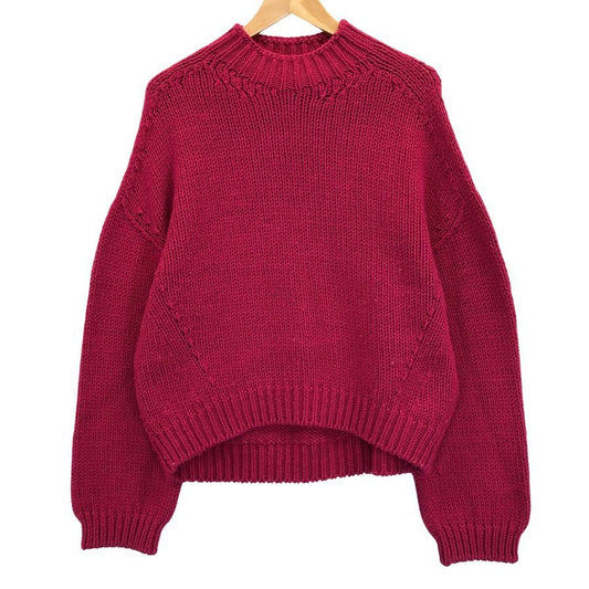 美品◆ル シェル ブルー 長袖ニット クルーネック ピンク ウール サイズ36 LE CIEL BLEU 【AFB47】